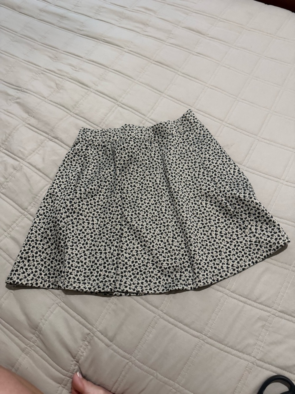 Zara Black and White Mini Skater Skirt